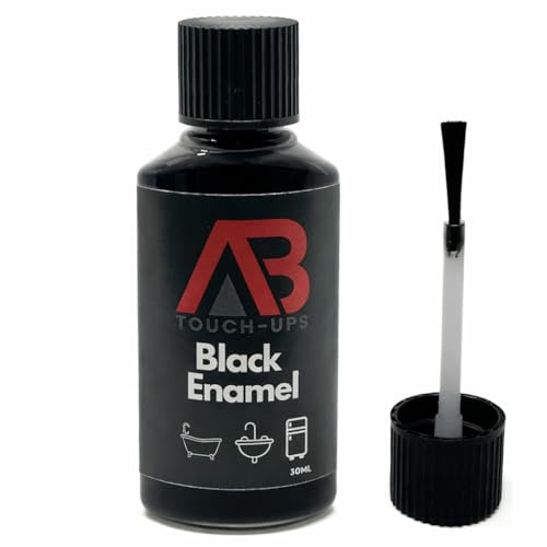 Black Enamel Touch Up Paint 30ml Fast Drying Bathroom Kitchen Metal Wood Shower Fridge Sink Scratch Chip Repair