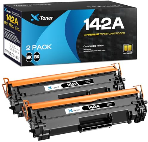 X-Toner 142A W1420A Mit Chip Tonerkartusche für HP W1420A 142A für M140w | Kompatibel mit HP 142X W1420X für HP LaserJet MFP M140w Toner LaserJet M110w M110 M140 M139w M139 (2 Schwarz)