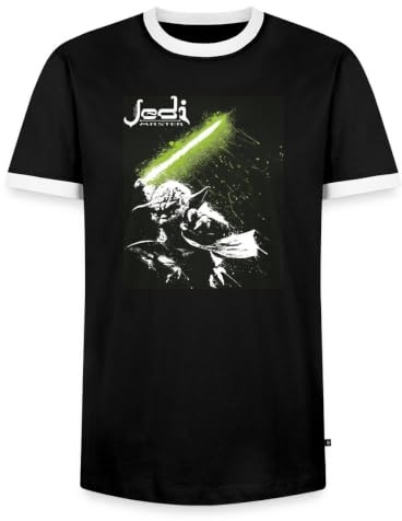 Star Wars Meister Yoda Zeichnung Männer Kontrast T-Shirt