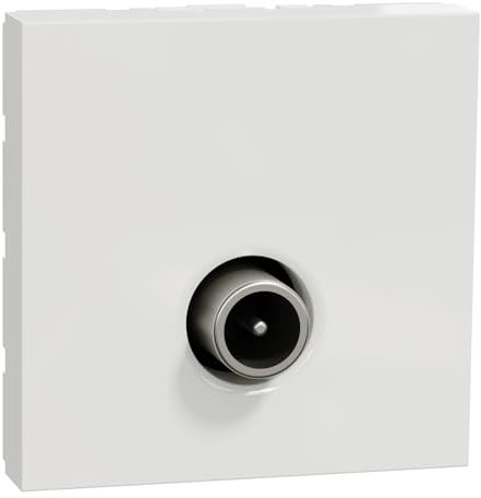 Schneider Electric Unica NU346218 - Toma de televisión (2 mod), color blanco