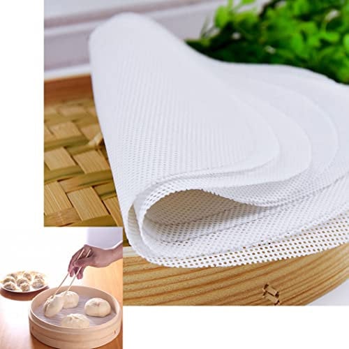 Rolin Roly 5PCS Wiederverwendbar Antihaft-Runde Steamer Pad Non Stick Gebäck Dim Sum Mesh Küche silikon dampfer matte (26cm)