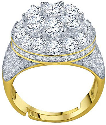Sterling 925er Silber Micro Pave Ring - ANGELIC gold - 10