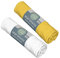 BabyCalin - 2er Set Spannbettlaken Senf/weiß 70x140x17cm
