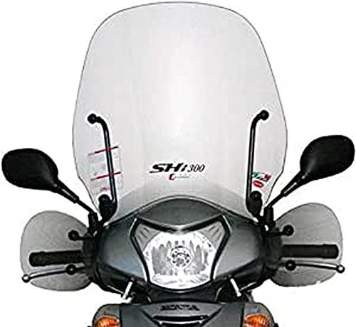 FACO Parabrezza ODT Nero Compatibile con Mani e Aste, Compatibile con Honda SH ABS 300 2007-2010, Installazione [IN] in-channel, Specifico per Motocicletta