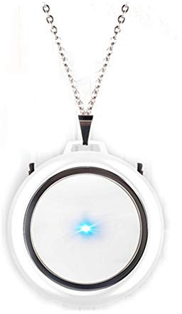 Qiumi Collar Personal purificador de Aire portátil | Mini ionizador portátil de ambientador de Aire Eliminando gérmenes, Polvo, Virus, bacterias, alérgenos, Moho, olores(Blanco)