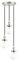 Phansthy Industrial Pendant 3 Lights Chandelier Flush Mount Light with Globe Glass Shade, E27 Hallway Light Ceiling Hanging Lamps for Living Room, Kitchen Modern Triple Pendant Lights (Brushed)