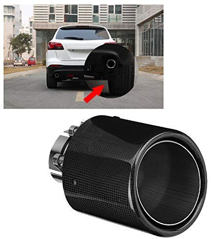 Auspuffblende 50Mm Anschluss - Auspuffspitzen Auspuff Auto Auspuff Endrohr Kohlenstoff Faser Stil Auto Modifizierte Einzelne Auslass Auspuffrohr Schalldämpfer Spitze Schwanz Kehle 63-114Mm