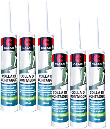 Colla Di Montaggio Per Pannelli In PVC E Polistirolo, 6 Flaconi Da 405g