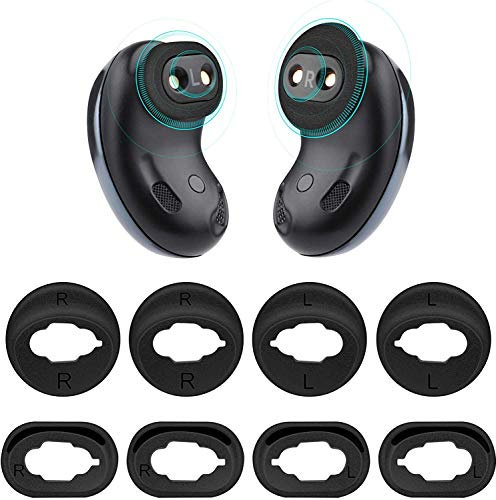 sciuU Ear Wing Tips, [4 Paare] Weiches Silikon-Ohrgel Kompatibel mit Samsung Galaxy Buds Live 2020 Earbuds Kopfhörer, Ersatz rutschfeste Anti-verlorene Ohr Flügelabdeckung, Schwarz