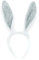 Oblique Unique® Häschen Haarreifen Hasen Ohren Haarreif Bunny Kostüm Accessoire für Damen mit Glitzereffekt für Fasching Karneval Motto Party (Weiß-Silber)
