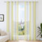 Deconovo Voile Vorhänge mit Ösen, Vorhangschal Transparent Boho Streifenmuster, Fensterschal Schlafzimmer in Leinenoptik, 138x140 cm(HöhexBreite), Hellgrün, 2er Set