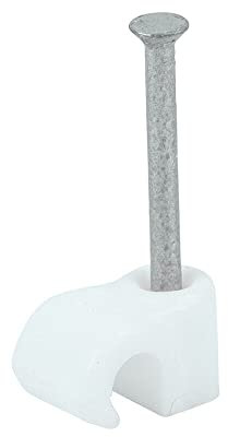 100 x Round Cable Clips - White to fit 3.5mm