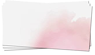 50 x PRESENTOU Briefpapier beidseitig bedruckt 120 Gramm Papier | Motivpapier Urkundenpapier Urkunde Speisekarte Liebesbrief (Aquarell Blumen Rosa, 50 Umschläge)