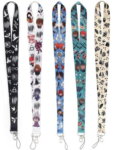 5 Piezas Cordón para el Cuello, Cuerda Neck, Correa Movil, Lanyard, Llavero Poliéster, para Llaves, USB, Cámara, Teléfono, Tarjetas de Ldentificación(Multicolor)
