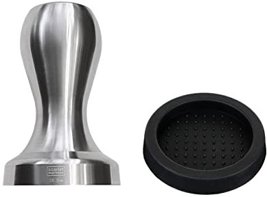 scarlet espresso | Tamper »Solido Affilato« inox sharp edge CNC präzisionsgefertigt, Edelstahl, massiver Profitamper (Set 58 mm & Tamperablage)