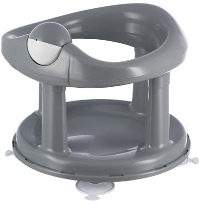 Bebeconfort Asiento Bañera Bebe, Sillón de Baño y Ducha, Silla Giratoria de 360 Grados para Baño de Bebé, con Ventosas de Seguridad, Grey (gris)