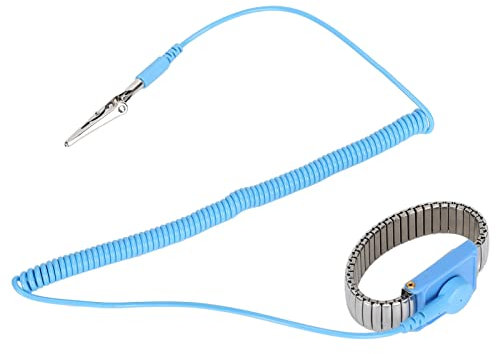 Erdungsarmband, Justierbares Antistatisches Handgelenkband, Starke Kraft ESD Armband, Erdung Armband mit Erdungskabel und Krokodilklemme Breite Anwendung Für Die Wartung Von Werkstätten Und Fabriken