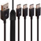Multi USB C Y Splitter Ladekabel, 4 in 1 USB 2.0 A Stecker auf 4 Typ C Stecker Kabel für jedes USB C betriebene Gerät (30 cm) (USB To 4 Type C)