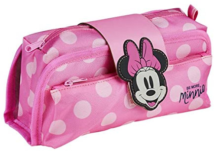 CERDÁ LIFE'S LITTLE MOMENTS - Estuche Escolar 3 Compartimentos Niña de Minnie Mouse/Podrá Llevar Todo el Material Escolar Necesario para Primaria - Licencia Oficial Disney, Rosa, 2700000305