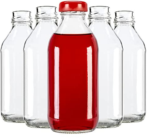 SUPERBUTELKI.PL Botellas pequeñas para rellenar 330 ml – Botellas de tapón de rosca – Licor para llenar botellas de cristal – 50 unidades