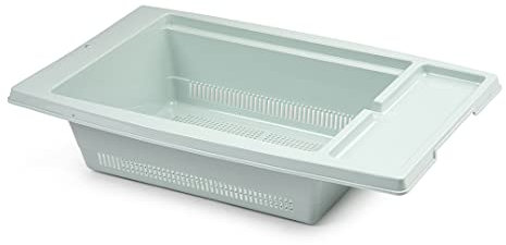 CABLEPELADO Escurreplato de plastico para Fregadero - Escurridor Verduras - Escurridor Pasta - 2 modulos - Resistente PP5 - Gran Capacidad - Ligero - Libre de BPA - Apto Lavavajillas - Color Verde