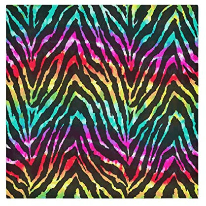 Rainbow Zebra Print Cloth Napkins Set of 6, Polyester Dinner Napkins Washable Reusable Solid Table Napkins 20x20 inch with Hemmed Edges for Home Party Wedding Holiday Decor