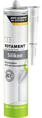 Botament SI3 Silikon 300 ml, Kein Vergilben, UV- und witterungsbeständig (Grau)