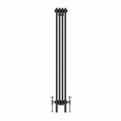 NRG Traditional 4 Column Vertical Radiator 1500x200mm Anthracite Central Heating Radiators