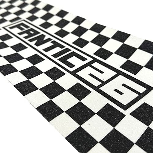 Fantic26 Stunt-Scooter Griptape Ersatz I Park I Kinder I Trick I Tret I Roller I Anti Rutsch Sandpapier 58,5cm I Passend für Decks bis 58,5cm x 15,5cm (Checker Schwarz/Weiß)