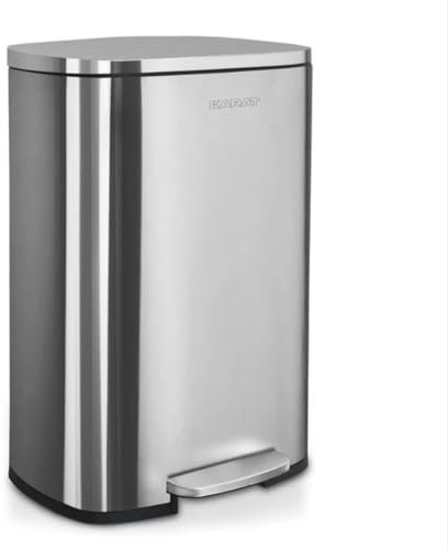 casa pura Cubo de basura de hasta 72 litros – acero inoxidable – Sistema de separación de basura para cocina – Cubo interior con asa de transporte (Dustin – Acero inoxidable, 30 litros)