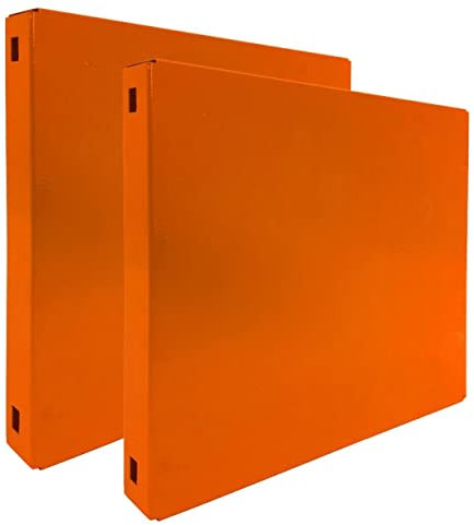 PROREGAL 2x Memoboard aus Stahl geschlossen | HxBxT 30x30x3,5cm | Orange | Wandtafel Trägersystem Magnettafel Lochblech