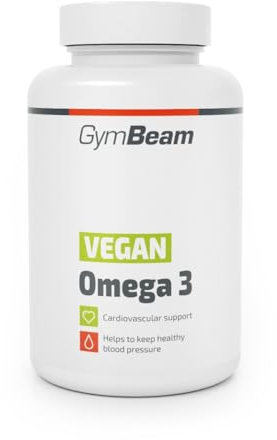 GymBeam Omega 3 Vegan 90 Capsule, Olio di Alghe 1250 mg, EPA 166 mg, DHA 334 mg, Oli Benefici per Cuore, Cervello e Vista, Composizione Vegetale Pura, Adatto ai Vegani