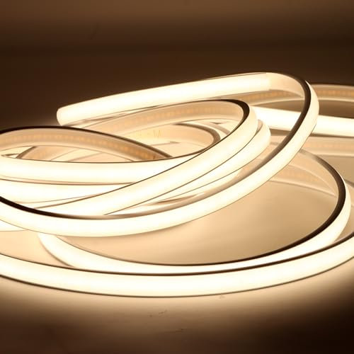 pcning LED Lichtband 230V Ohne Trafo 5M Weiss Wasserdicht IP67, 5 Meter LED Streifen Neutralweiss mit Stecker Direkt 230V 4000K (Weiss, 5m)