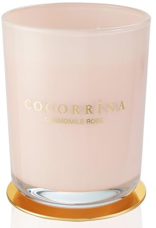 Cocorrína Candle Duftkerze im Glas - Kamille Rose, Brenndauer bis zu 46 Stunden mit 2 Dochten, Natürliche Soja-Kerze, Weihnachten Geschenk Kerze, 420g