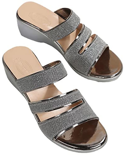 RLEHJN Chaussures Femme Ete, Sandales Claquette Semelle Épaisse Sandales Femme Été Confortable Compensée Grande Taille Chaussures Plate-Forme Wedge Sandales Semelle Souple Mules Compensees Confort