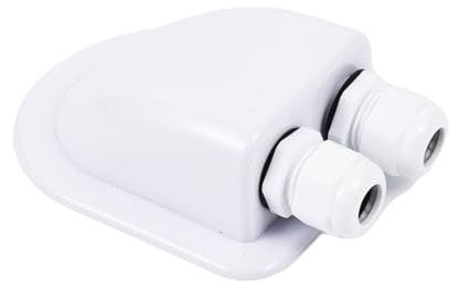 Mythosurge 1 Pcs IP68 Waterproof Solar Cable Entry Gland, ABS Solar Double Cable Entry Dual Cable Entry Housing for Solar Panels of RV, Caravan and Marine White