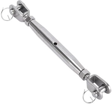 Generic Jaw and Jaw Turnbuckle Stainless Turn Buckle Spare Parts Install Fittings Tool Turnbuckle Hook and Eye for Rope Cable Tension, M10