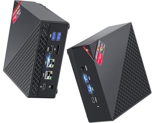 ACEMAGICIAN AM06 Pro Mini PC, AMD Ryzen 7 5825U (8C/16T, bis zu 4.5Ghz),32GB DDR4 512GB M.2 SSD Mini Computer mit W11 PRO | 4K Triple Display | Type-C | Dual Ethernet | WiFi 6 | BT 5.2