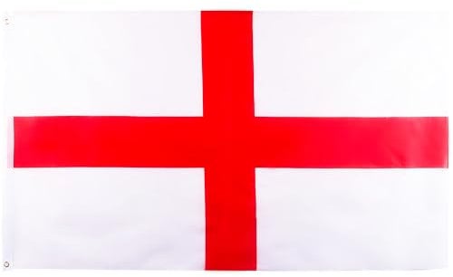 Large England Flag St Georges Flag, 5x3ft Big England St Georges Cross Flag with Eyelets for Euro Football Cup 2024 Sports Events Fans Indoor Outdoor Bar Garden Party Decorations