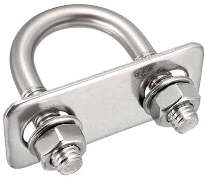 TOP-VIGOR M8 x 25mm U Bolts, 2Sets 52mm Length Round U Clamp Bolts | 304 Stainless Steel U-Bolts with Nut, Plate, Washer for Building Installations Mechanical Parts Connection Cehicles Ships
