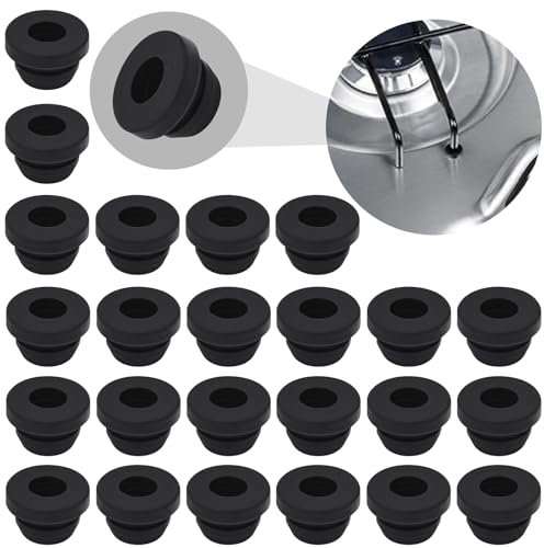 ZUOQIANG Gommini Griglia Piano Cottura, 24 Pezzi Piedini in Gomma, Guide in Gomma, Passacavo Gomma di Protezione per Fornelli da Camper Compatibili con Aste da 5 mm di Smev Thetford e Dometic