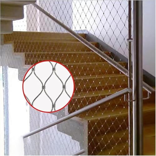 SSDDLZEQ Edelstahl-Seilgeflecht, langlebige Zaungeflecht-Schnappverbindungen, Flexible gewebte Zaungeflechtlöcher for den Bauerngarten(10cm Mesh)