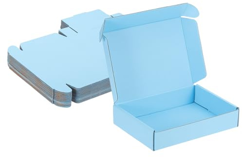 PATIKIL Kleine Versandkartons, 20,3 x 15,2 x 5,1 cm, 25 Stück, Wellpappe, Geschenkboxen zum Verpacken, Versand, Umzug, Verpackung, kleine Geschäftskartons, Blau
