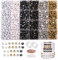 JHWELRG 6 Farben Buchstaben Perlen für Armbänder Selber Machen Perlen Set,mit Bunte Mini Glasperlen,Alphabet Buchstaben Bastelset für Halskette Haarband Schmuck Basteln Schmuckherstellung Set