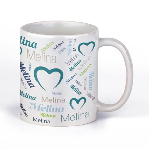 gravur-fabrik Personalisierte Tasse mit Namen/Namenstasse mit Wunschname/Kaffeetasse (Love Blau)