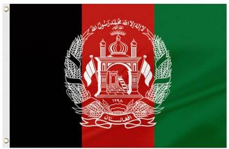 ASUNO Afghanistan Flagge 90×150 CM, Polyester, Afghanische National Banner mit 2 Messingösen, Doppelseitig, Leuchtende Farben, Farbbeständig, für Garten, Rasen, Patio