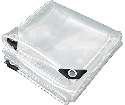 Clear Heavy Duty Transparent Tarpaulin 1.7x4.5m Waterproof Plastic Tent for Balcony Window Outdoor Rain Protection PVC Material with Eyelets