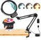 NZQXJXZ 10X 30X Loupe avec Lumière et Serrer, Lampe Loupe Éclairée à 36 LED, 3 Modes de Couleur, Lampe de Bureau Loupe Mains Libres pour la Lecture, l'Artisanat, Les Loisirs, Le Travail de Près