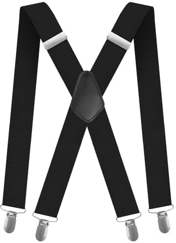 CNMTCCO Bretelle Uomo Eleganti con Forte Clip, Larghe 3.5cm Registrabili Forma a X Elastica Bretelle Donna Uomini per Abiti, Affari, Camicie, Feste