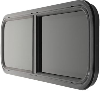 ECUTEE Finestra per Roulotte, 900x300mm Finestra Laterale per Camper e Rimorchi Sostitutive con Rete per Insetti, Finestra per Furgone Sostitutive con Angoli Arrotondati per Auto di Ingegneria